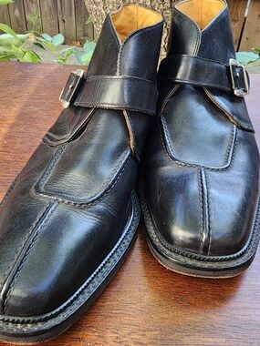 Mario Caligiuri Italy Black Leather Monk Strap Boots [11]